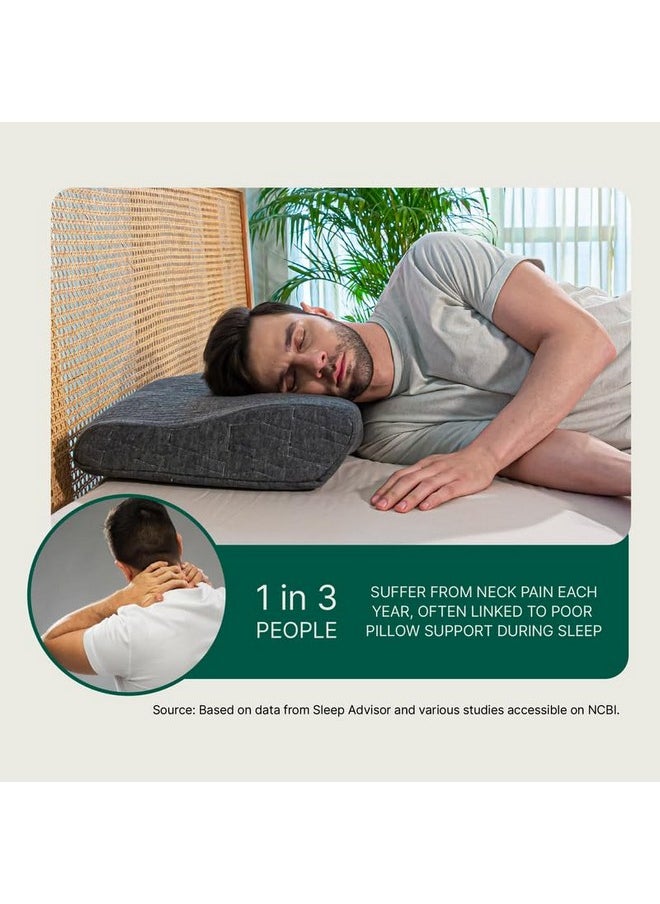 The White Willow Cervical Pillow for Neck Pain Relief - Memory Foam Pillow for Sleeping - Cervical Pillow for Neck and Shoulder Pain - Orthopedic Contour Shaped Pillow German Technology