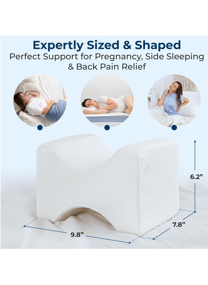 5 STARS UNITED Knee Pillow for Side Sleepers - Memory Foam Leg Pillow for Side Sleeping - Between Legs Pillow for Hip and Lower Back Pain - Sciatica Pain Relief