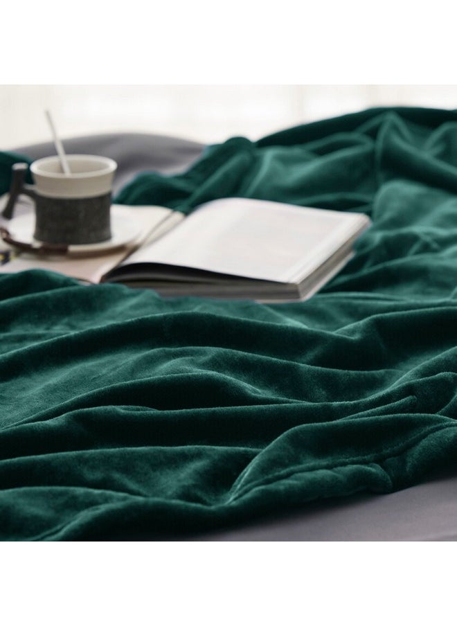 Bedsure Fleece Blanket Twin Blanket Emerald Green - 300GSM Soft Lightweight Plush Cozy Twin Blankets for Bed, Sofa, Couch, Travel, Camping, 60x80 inches