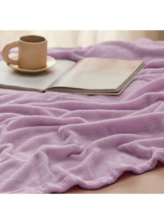 Bedsure Fleece Blanket Queen Blanket Lilac Lavender - Bed Blanket Soft Lightweight Plush Fuzzy Cozy Luxury Microfiber, 90x90 inches