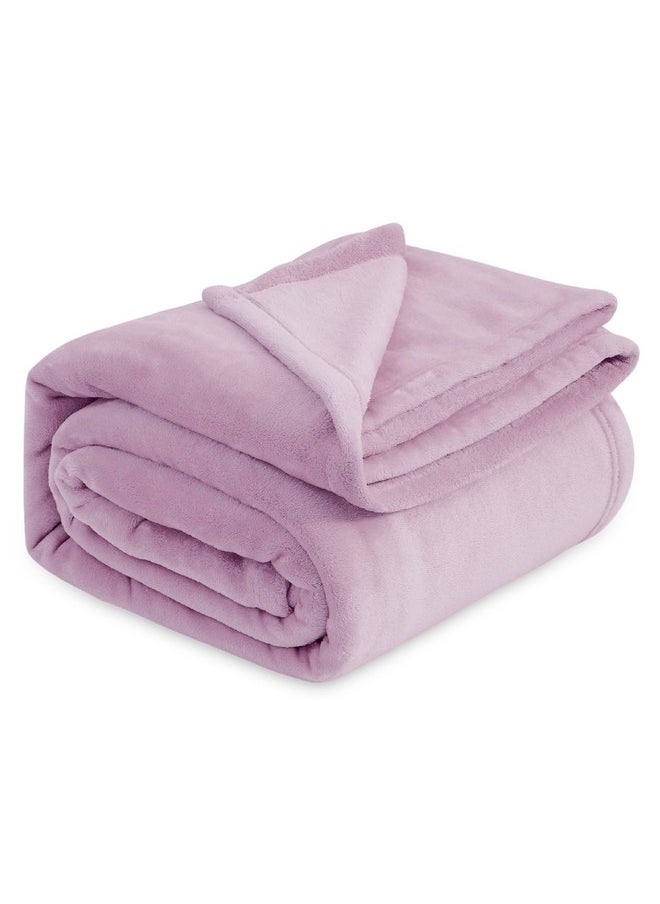 Bedsure Fleece Blanket Queen Blanket Lilac Lavender - Bed Blanket Soft Lightweight Plush Fuzzy Cozy Luxury Microfiber, 90x90 inches