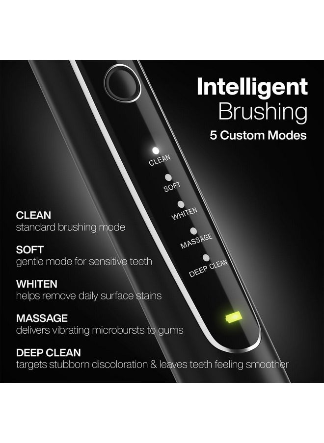 Aquasonic Black Series PRO - Ultra Whitening Toothbrush w UV Sanitizing Base - 5 Modes & Smart Timers - Premium Travel Case - Electric Toothbrush - ADA Approved Toothbrush