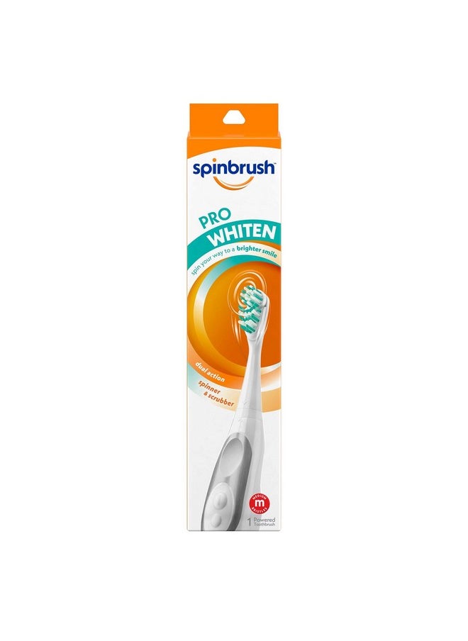 Spinbrush Pro Whiten, Battery Toothbrush for Adults, Medium Bristles, Batteries Included