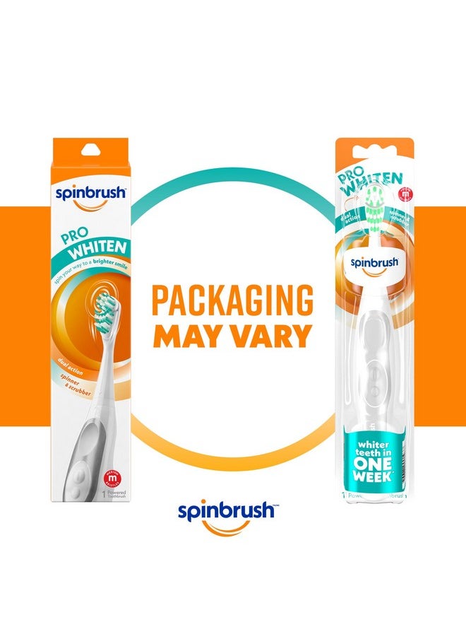 Spinbrush Pro Whiten, Battery Toothbrush for Adults, Medium Bristles, Batteries Included