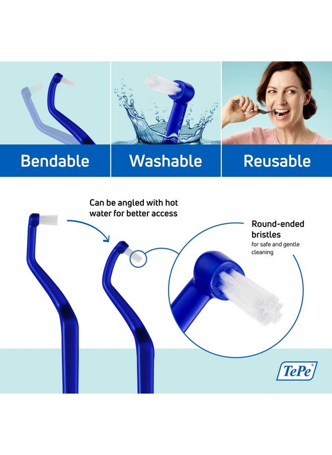TEPE Angled Soft Bristle Toothbrush, Orthodontic Toothbrush for Braces, Small Head Toothbrush for Retainers, Implants, Universal Care, 1 Pk