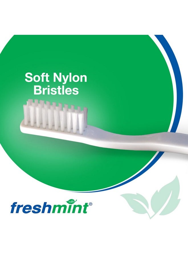 FRESHMINT (144 Pack Individually Wrapped 30 Tuft Soft Nylon Bristle Adult Toothbrush
