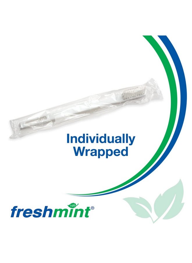 FRESHMINT (144 Pack Individually Wrapped 30 Tuft Soft Nylon Bristle Adult Toothbrush