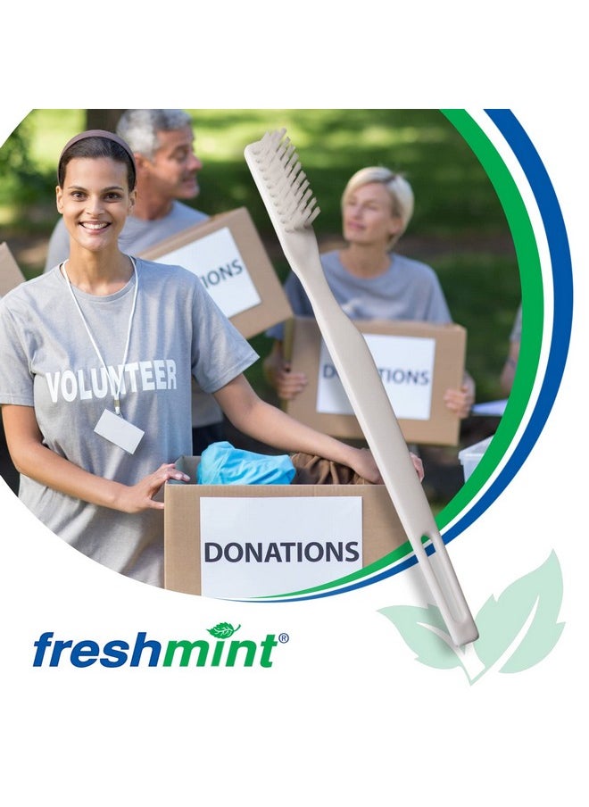 FRESHMINT (144 Pack Individually Wrapped 30 Tuft Soft Nylon Bristle Adult Toothbrush