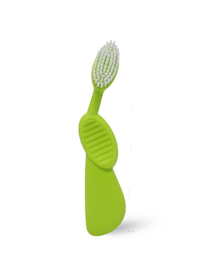 Radius Toothbrush Flex Brush BPA Free & ADA Accepted Designed to Improve Gum Health & Reduce Gum Issues - Right Hand - Lime White - Pack of 1