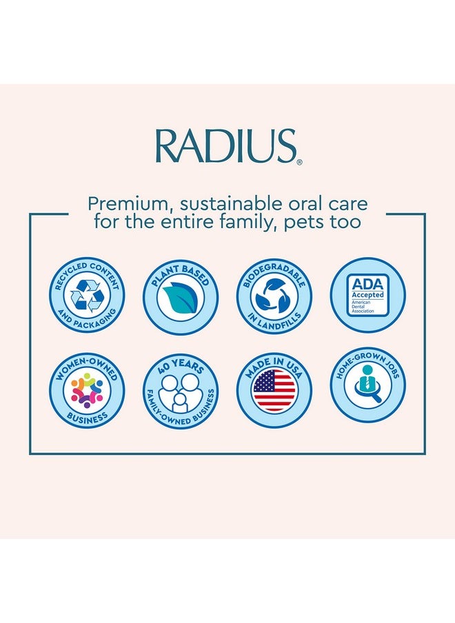 Radius Toothbrush Flex Brush BPA Free & ADA Accepted Designed to Improve Gum Health & Reduce Gum Issues - Right Hand - Lime White - Pack of 1