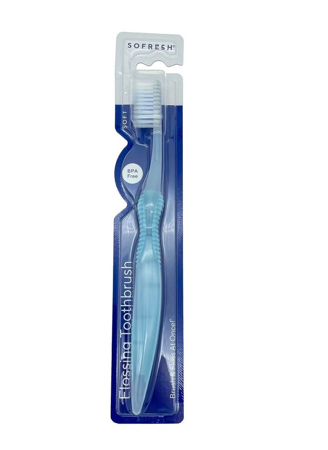 One Sofresh Flossing Toothbrush Soft Full Size Assorted Colors