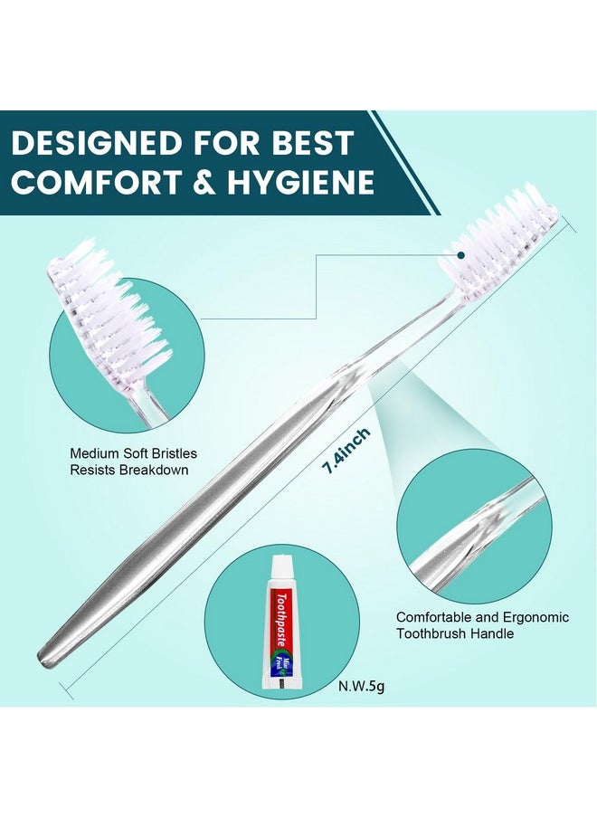 100 PCS Individually Wrapped Toothbrushes with Toothpaste Bulk, Disposable Toothbrushes Bulk, Bulk Toothpaste, Travel Toothpaste Bulk, Ergonomics Handle, Soft Bristle,Perfect for Travel,Hotel,Donation