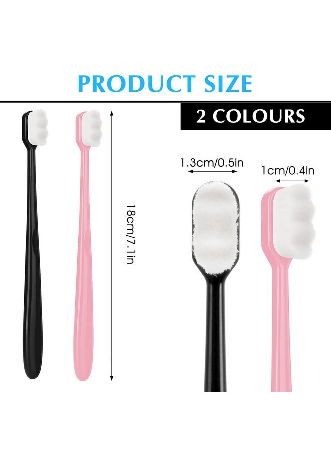 WLLHYF 2 PCS Extra Soft Toothbrush Micro Nano Toothbrushes with 10000 Bristles Sterile Fiber Adult Toothbrush Painless Brushing for Sensitive Gums Teeth Oral Gum Recession Adult Kid Children