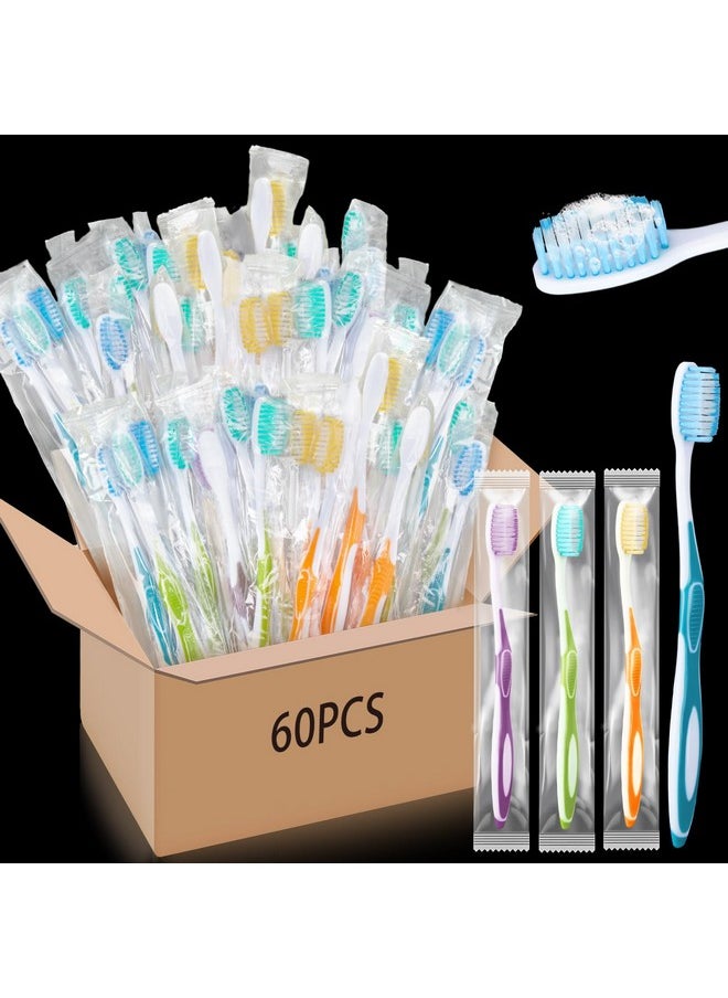 Maxcheck 60 Packs Colorful Prepasted Disposable Toothbrushes Individually Pre Pasted Toothbrushes Homeless Gift Set for The Homeless