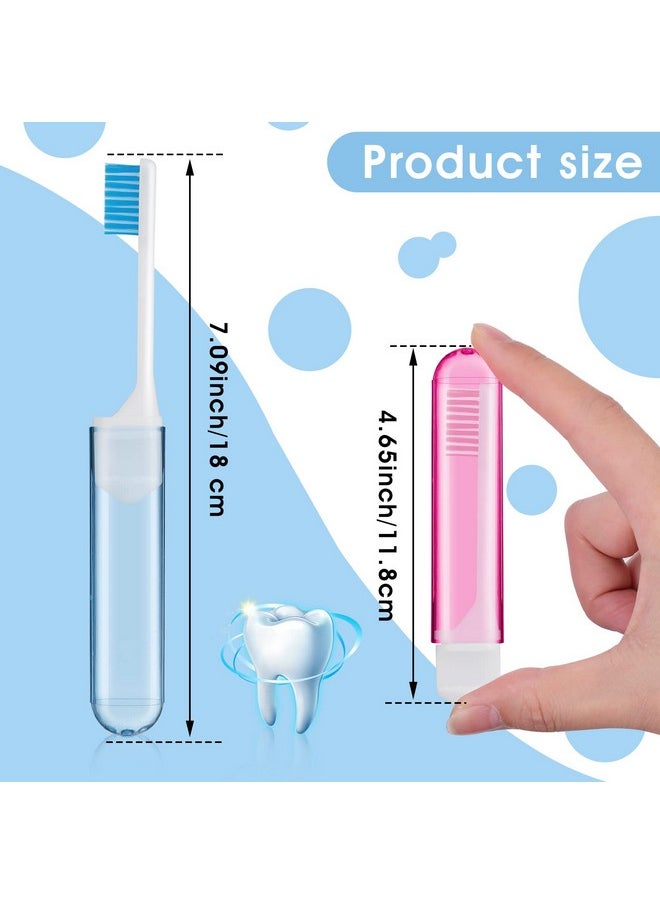 Sibba Travel Toothbrushes Cover Case Holders Kit Soft Bristles Tooth Brushes Mini Size Portable Small Folding Pack Supplies Tiny Set Compact Wrapped in Pocket Camping Traveling for Child Adult