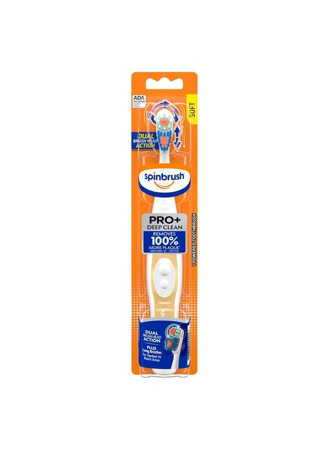 Spinbrush Pro+ Deep Clean, Battery Toothbrush for Adults, Soft Bristles, Batteries Included