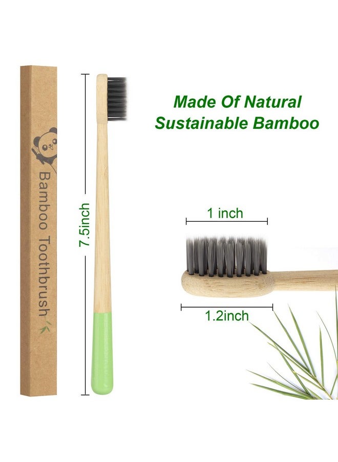 Biodegradable Bamboo Toothbrush, Natural Charcoal toothbrushes Soft Bristle Toothbrush Eco-Friendly Sustainable Toothbrush BPA Free Organic Compostable Travel Toothbrushes Wooden toothbrushes, 6 Pack