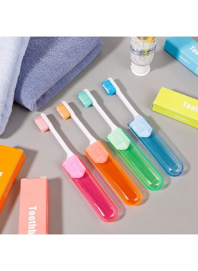 yiwoo 8 Pack Travel Toothbrush,Mini Travel Toothbrush,Portable Travel Size Foldable Toothbrush for Camping School,4 Color