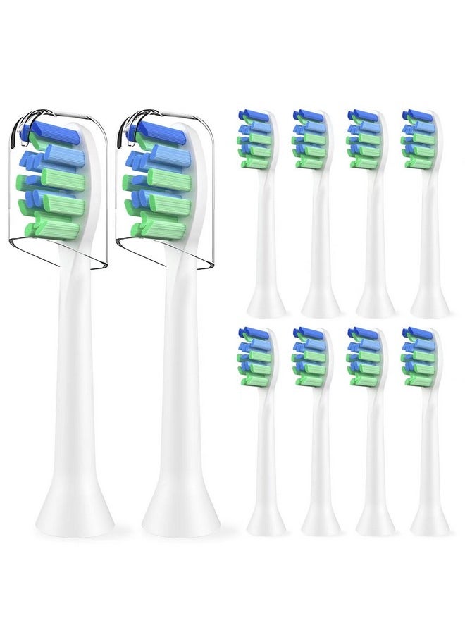 Replacement Brush Heads Compatible with 7am2m AM101/AM105 Sonic Electric Toothbrush - Medium Bristles Toothbrush Refills Compatible with 7am 2m, 10 Count, White