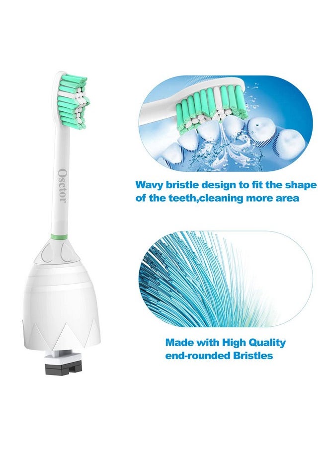 Osctor Replacement Brush Heads Compatible with Phillips Sonicare E-Series HX7022/66, 6 Pack, Fit Essence, Xtreme, Elite, Advance and CleanCare Screw-on Electric Sonic Toothbrush Handles