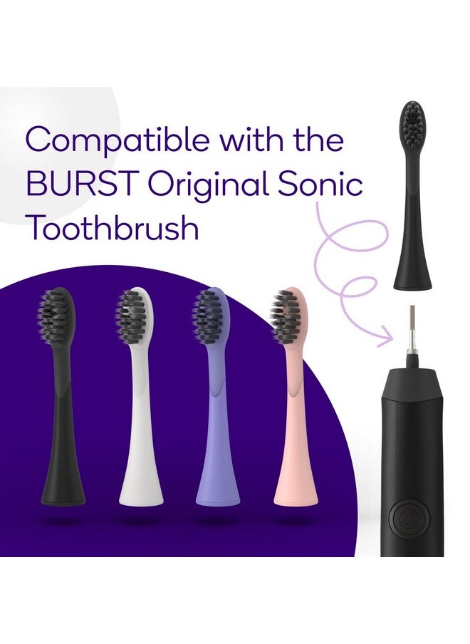 BURST Toothbrush Heads - Genuine BURST Electric Toothbrush Replacement Heads for BURST Original Sonic Toothbrush - Ultra Soft Bristles for Deep Clean, Stain & Plaque Removal - 3-Pack, Black