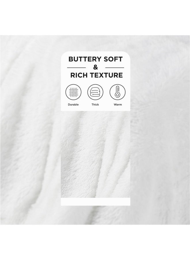 Bedsure Soft White King Size Blanket for Bed, Fluffy Fuzzy Large King Blanket for Winter, Cozy Plush Sherpa Fleece Faux Fur Blanket, Thick Warm Christmas Blanket Gifts for Women, Men, 108x90