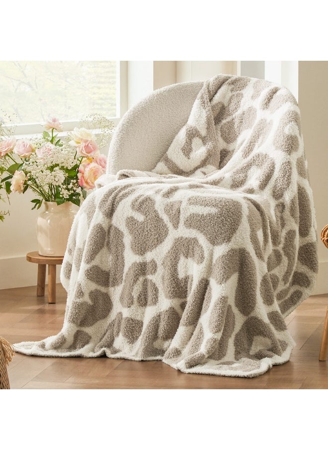 Bedsure Leopard Throw Blanket - Super Soft Knit Warm Breathable Blanket for Couch Lightweight Fluffy Summer Blanket for Bed Sofa 50x60 Inches