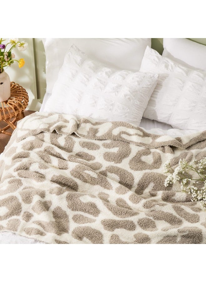 Bedsure Leopard Throw Blanket - Super Soft Knit Warm Breathable Blanket for Couch Lightweight Fluffy Summer Blanket for Bed Sofa 50x60 Inches