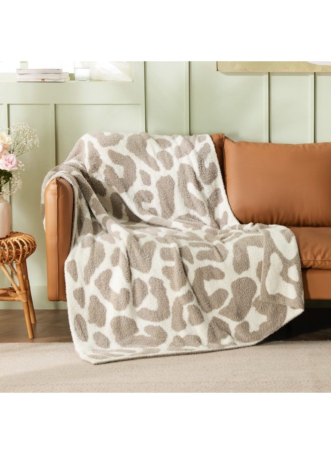 Bedsure Leopard Throw Blanket - Super Soft Knit Warm Breathable Blanket for Couch Lightweight Fluffy Summer Blanket for Bed Sofa 50x60 Inches