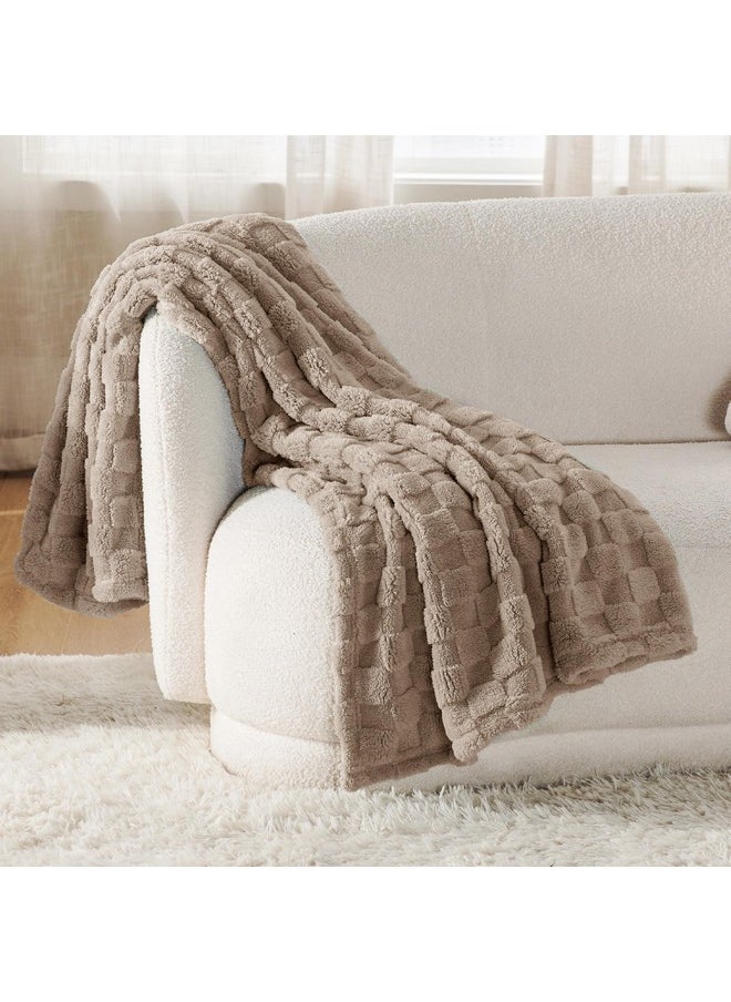 Bedsure Light Taupe Throw Blanket for Couch - Super Soft Cozy Blankets for Women, Cute Small Fleece Blanket for Girls, 50x60 Inches