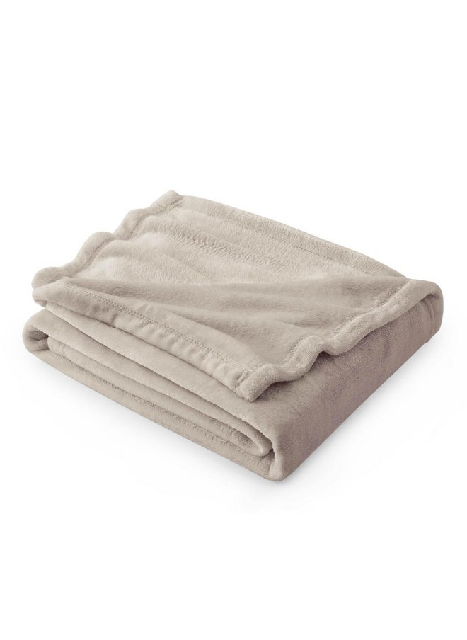 Bedsure Fleece Throw Blanket for Couch Oxford Tan - Lightweight Plush Fuzzy Cozy Soft Blankets and Throws for Sofa, 50x60 inches