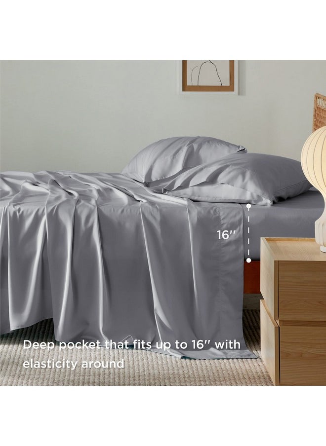 Bedsure California King Sheet Sets, Cooling Sheets, Rayon Derived from Bamboo, Deep Pocket Up to 16