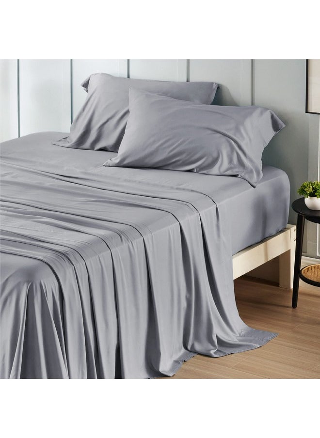 Bedsure California King Sheet Sets, Cooling Sheets, Rayon Derived from Bamboo, Deep Pocket Up to 16