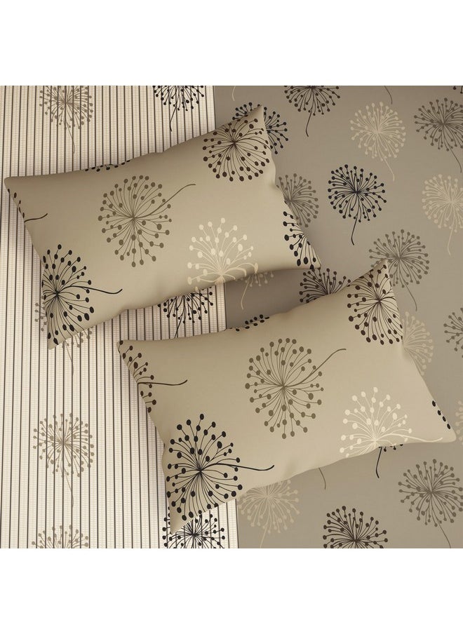 Story@Home Bedsheet for Double Size Bed | 186 TC | Beige | Floral | 1 Piece Cotton bedsheet for Double Size Bed with 2 Pillow Covers (225 x 250 cm) Perfect for Home Decor & Gifting | Cotton bedsheet