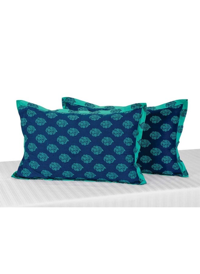 Swayam Drape and Dream Cotton 2 Piece Pillow Cover Set - Turquoise (PC02-2008)