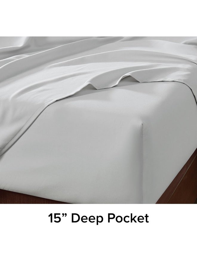 UGG 11794 Alahna Full Bed Sheets and Pillowcases 4-Piece Set Sleep in Luxury Machine Washable Deep Pockets Wrinkle-Resistant Breathable Cozy Comfort Silky Cooling Sheets, Full, Stone