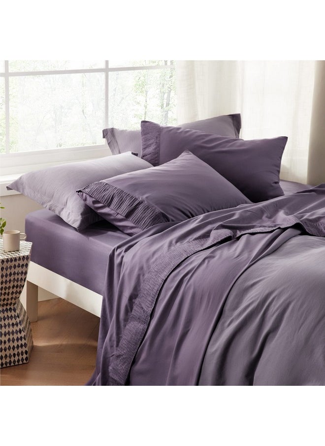 Bedsure Queen Sheet Set - Soft Sheets for Queen Size Bed, 4 Pieces Hotel Luxury Dusty Purple Sheets Queen, Easy Care Polyester Microfiber Cooling Bed Sheet Set