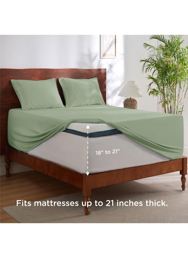 Bedsure Deep Pocket Queen Sheets Set - Fits Mattresses Up to 21