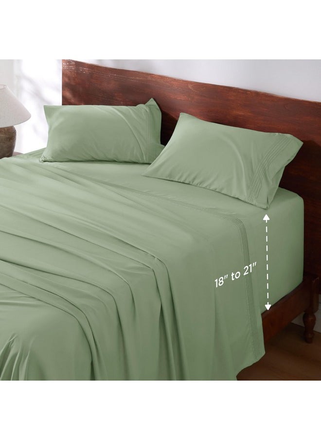 Bedsure Deep Pocket Queen Sheets Set - Fits Mattresses Up to 21