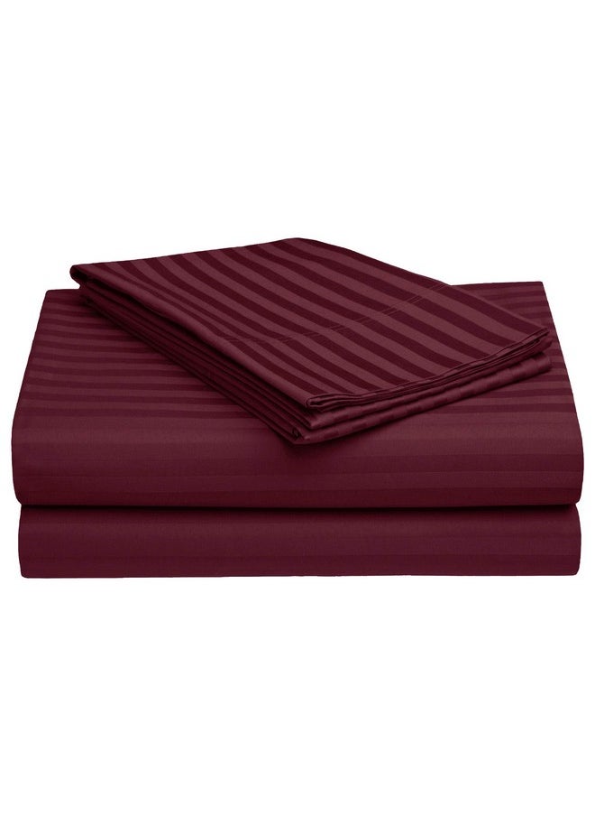 Story@Home Bedsheet for King Size Bed | 300TC | Satin Finish | Wine | 1 Piece Cotton bedsheets for King Size Bed with 2 Pillow Covers (270 x270cm) Perfect for Festive Gifting | 100% Cotton bedsheet