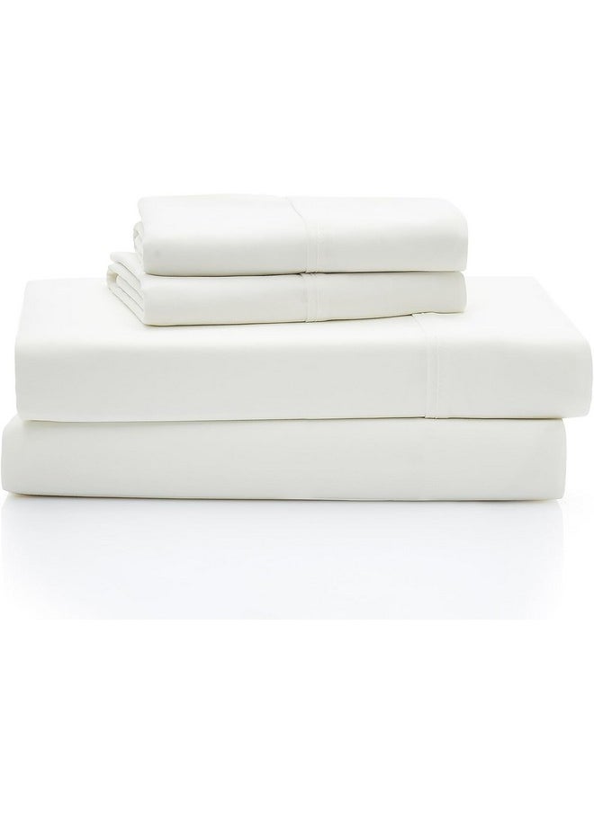 UGG 11787 Alahna Full Bed Sheets and Pillowcases 4-Piece Set Sleep in Luxury Machine Washable Deep Pockets Wrinkle-Resistant Breathable Cozy Comfort Silky Cooling Sheets, Full, White