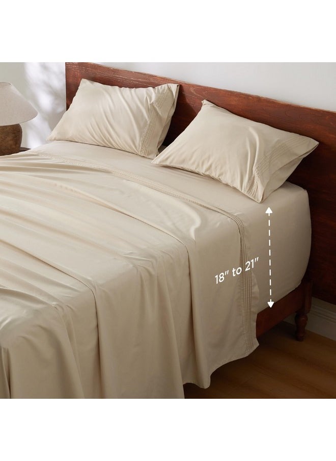 Bedsure Deep Pocket Queen Sheets Set - Fits Mattresses Up to 21