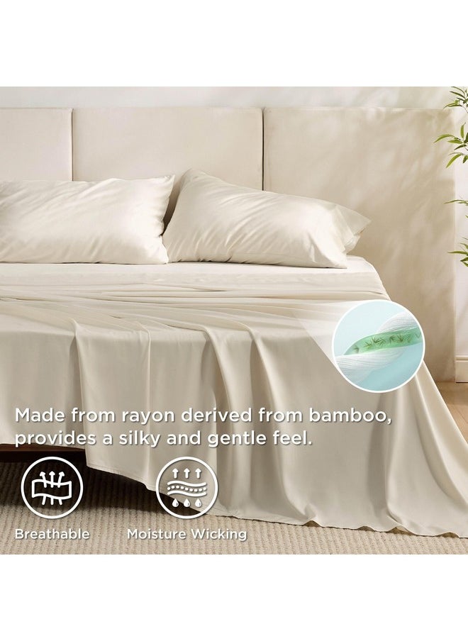 Bedsure Full Size Sheets, Cooling Sheets Full, Rayon Derived from Bamboo, Deep Pocket Up to 16