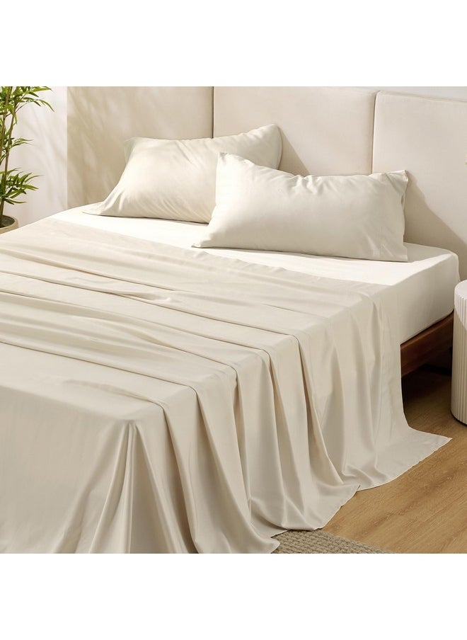 Bedsure Full Size Sheets, Cooling Sheets Full, Rayon Derived from Bamboo, Deep Pocket Up to 16