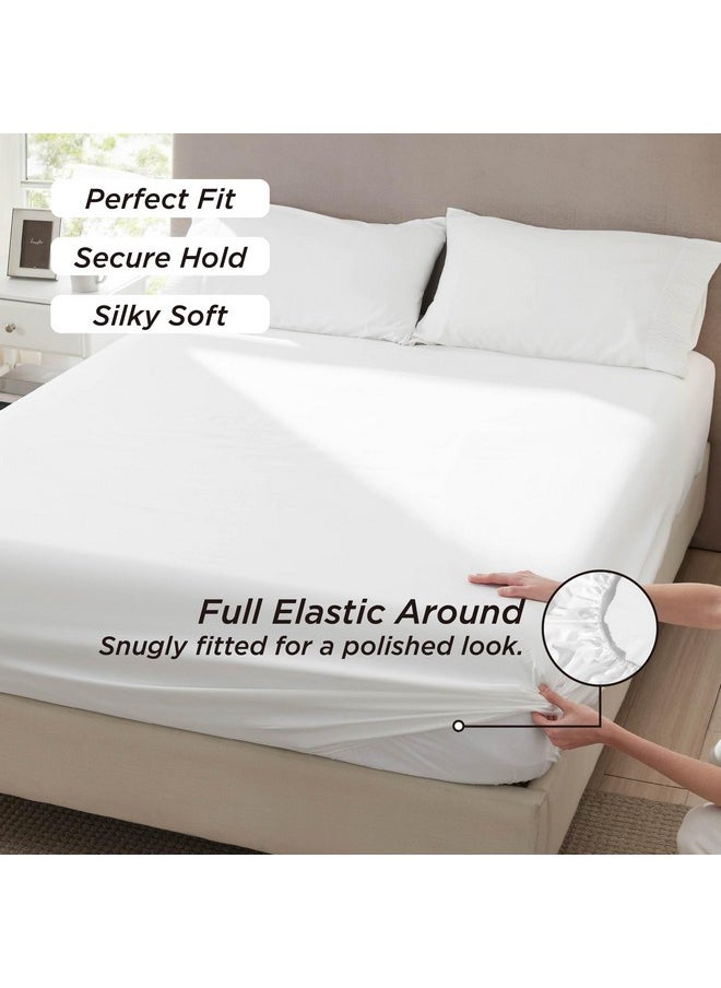 Bedsure Twin Sheets Set White - Soft Twin Bed Sheets, 3 Pieces Hotel Luxury Twin Sheets, Easy Care Polyester Microfiber Cooling Bed Sheet Set