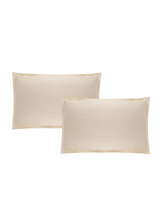 Trance Home Linen 400 Tc Premium Cotton Pillow Covers | Solid Pillow Cases | Set Of 2 Piece Pillow Covers Only |Large Size (Ivory, 20 X 30 Inch)