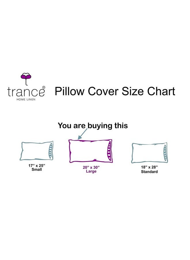 Trance Home Linen 400 Tc Premium Cotton Pillow Covers | Solid Pillow Cases | Set Of 2 Piece Pillow Covers Only |Large Size (Ivory, 20 X 30 Inch)