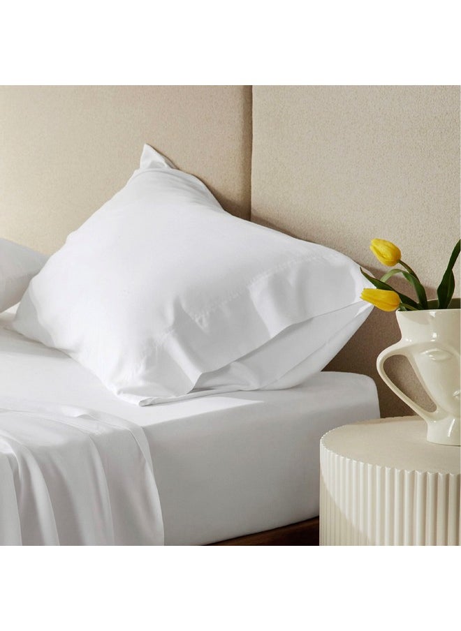 Bedsure Twin Sheets Set, Cooling Sheets Twin Size Bed Set, Rayon Derived from Bamboo, Twin Size Sheets, Breathable & Soft Bed Sheets, Hotel Luxury Silky Bedding Sheets & Pillowcases, White