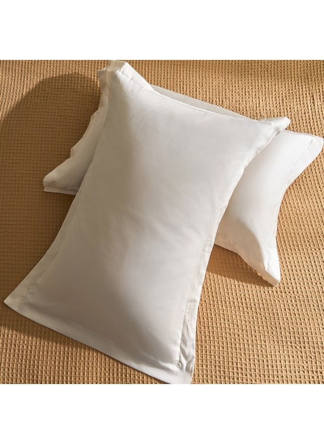 Opulent Luxe 2-Pieces Cotton Solid Pillowcase Set 75 x 50 x 5 cm