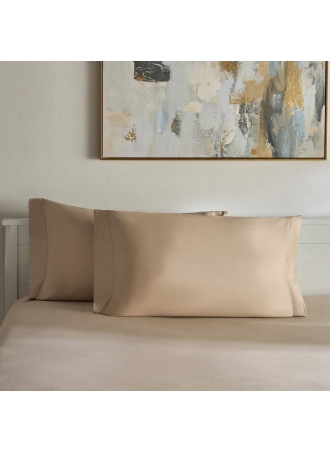 Opulent Luxe 2-Pieces Solid Cotton Pillowcase Set 50 x 75 cm